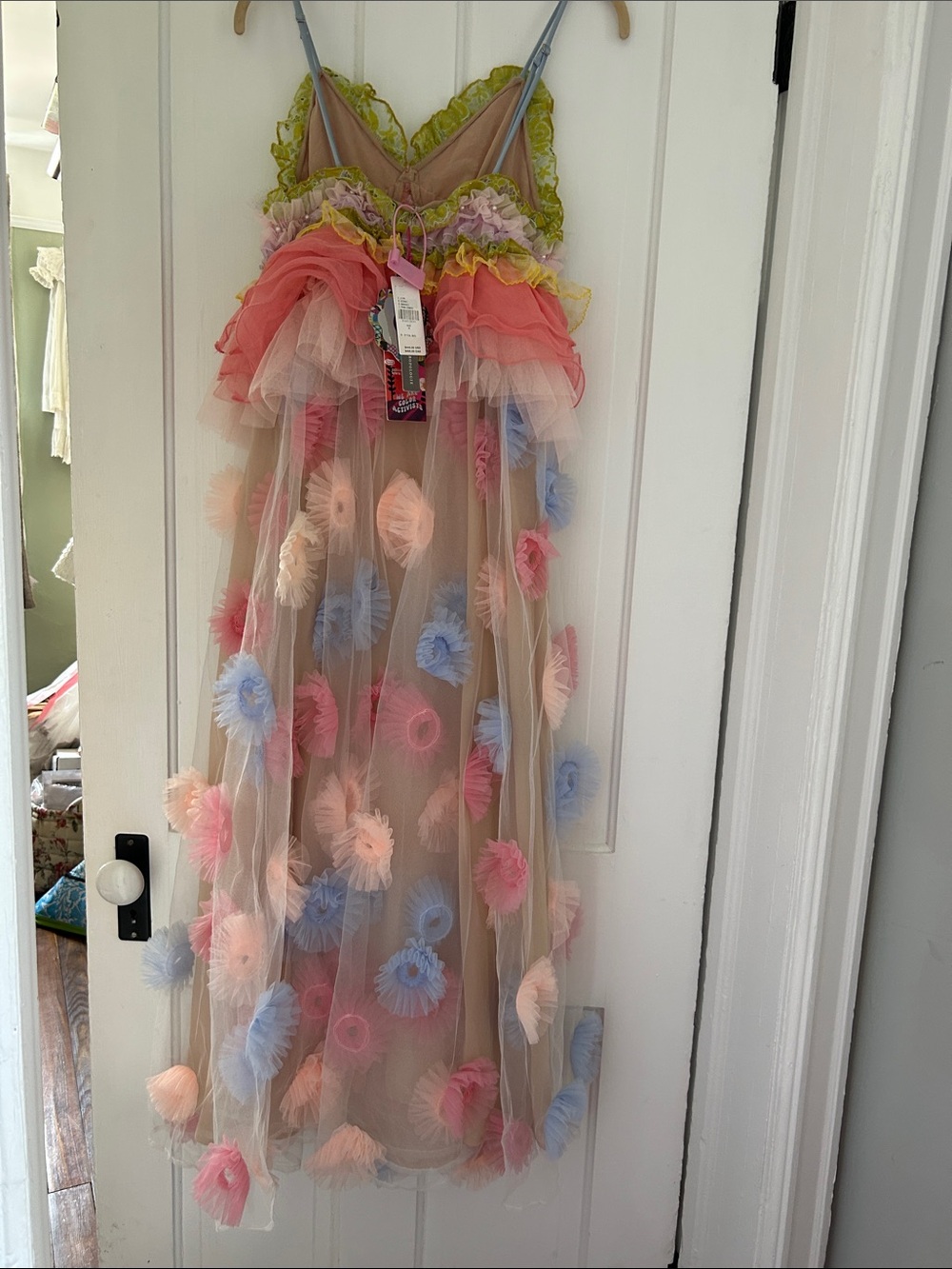 Anthropologie Pink Combo Ruffled Tulle Skirt - Picture 3 of 9